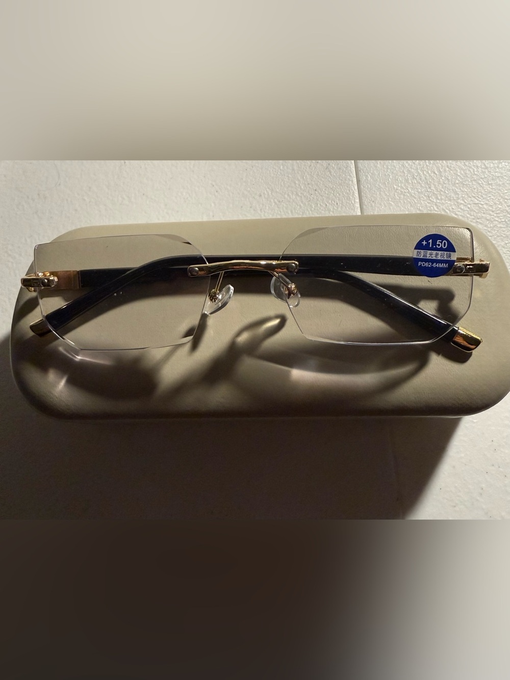 Gold & Black Rimless Women's Sunglasses - Unbranded